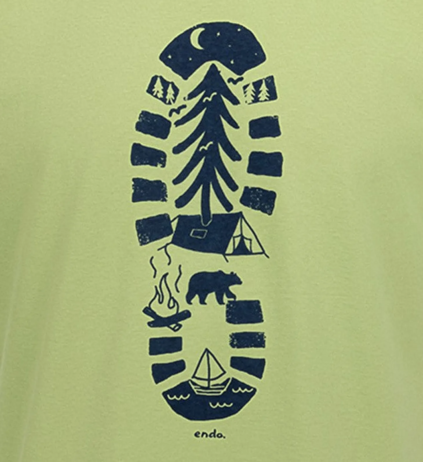 Męski t-shirt z krótkim rękawem, z traperem, zielony