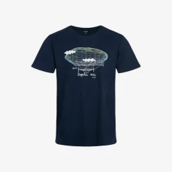 Męski t-shirt z krótkim rękawem, z zeppelinem, granatowy