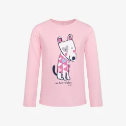 Piżama z długim rękawem dla dziewczynki, z psem, różowa 3-8 lat