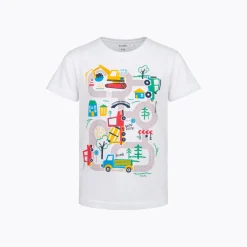 T-shirt dla chłopca 2-7 lat, biały "pojazdy"