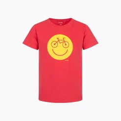 T-shirt dla chłopca 3-8 lat, czerwony "rowerowy emotikon"