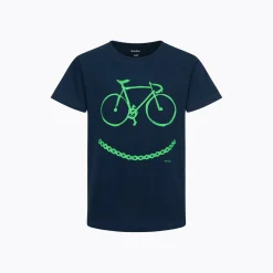 T-shirt dla chłopca 9-13 lat, granatowy "rower"