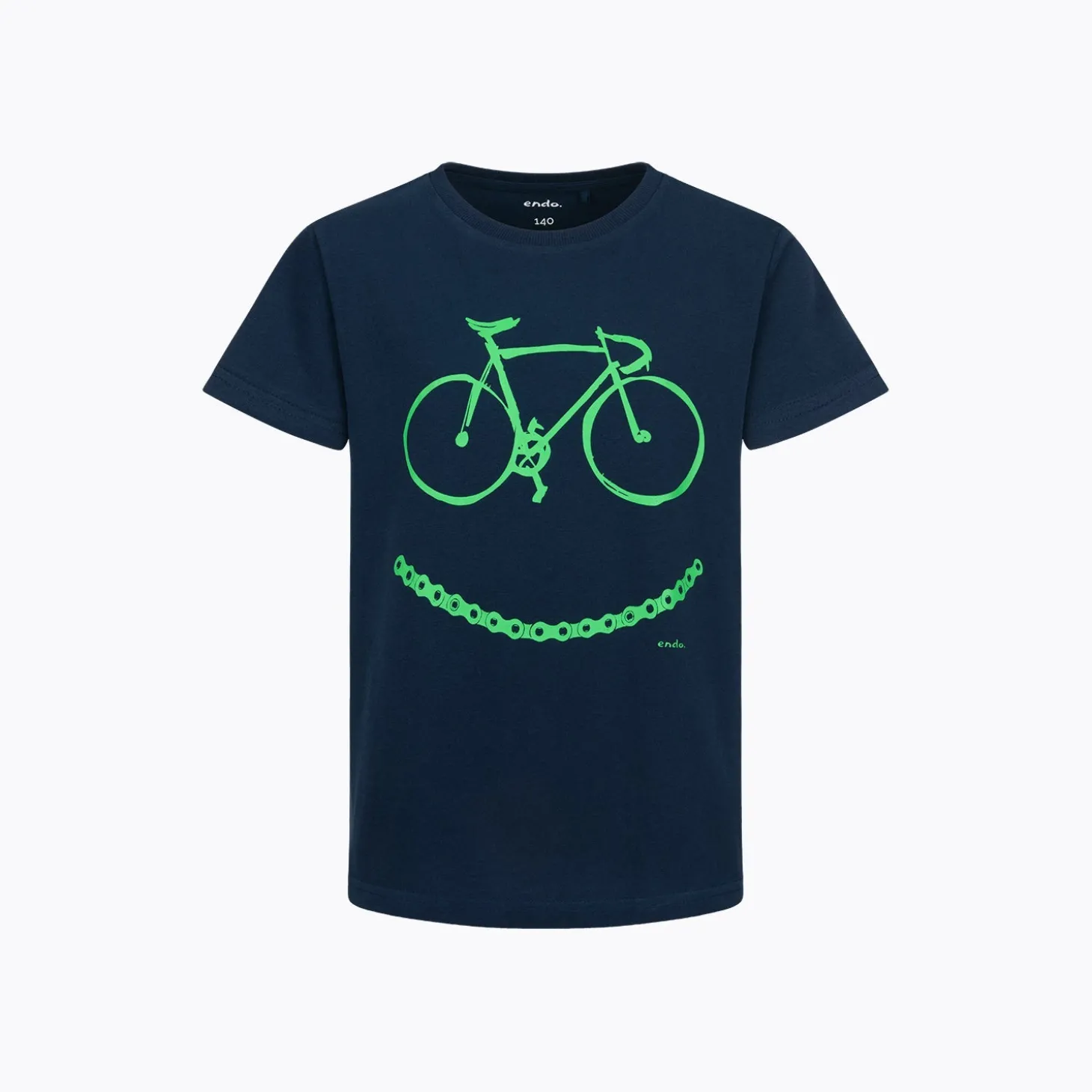 T-shirt dla chłopca 9-13 lat, granatowy "rower"