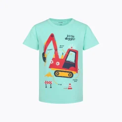 T-shirt dla chłopca 2-7 lat, jasnoniebieski "koparka"