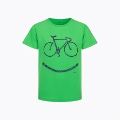 T-shirt dla chłopca 9-13 lat, zielony "rower"