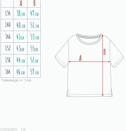 T-shirt dla dziewczynki 9-13 lat, granatowy "dalmatyńczyk"