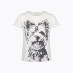 T-shirt dla dziewczynki 9-13 lat, jasnoszary "Yorkshire Terrier"