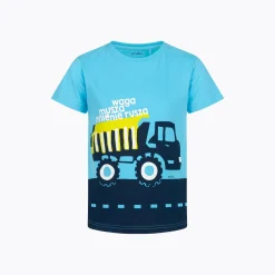 T-shirt z krótkim rękawem dla chłopca 2-7 lat, niebieski "wywrotka"
