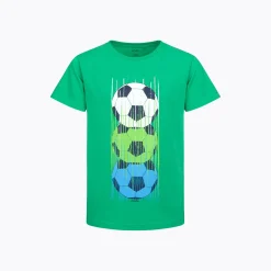 T-shirt z krótkim rękawem dla chłopca, z motywem piłkarskim, zielony 6-8 lat