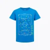 T-shirt z krótkim rękawem dla chłopca, z boiskiem do piłki nożnej, niebieski 5-8 lat