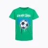 T-shirt z krótkim rękawem dla chłopca, z motywem piłkarskim, zielony 5-8 lat