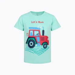 T-shirt z krótkim rękawem dla chłopca, z traktorem, zielony 2-8 lat