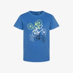 T-shirt z krótkim rękawem dla chłopca, z motywem rowerowym, niebieski 3-8 lat