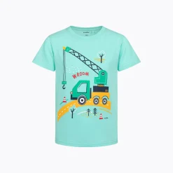 T-shirt z krótkim rękawem dla chłopca, z dźwigiem, zielony 3-8 lat