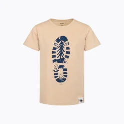 T-shirt z krótkim rękawem dla chłopca, z traperem, beżowy 9-13 lat
