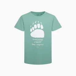 T-shirt z krótkim rękawem dla chłopca, z niedźwiedzią łapą, zielony 9-13 lat