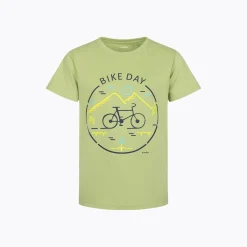 T-shirt z krótkim rękawem dla chłopca 9-13 lat, seledynowy "bike day"