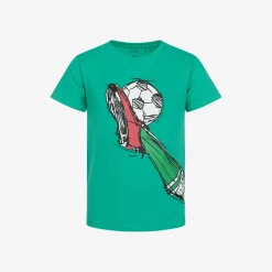 T-shirt z krótkim rękawem dla chłopca, z motywem piłkarskim, zielony 3-8 lat