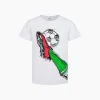 T-shirt z krótkim rękawem dla chłopca, z motywem piłkarskim, biały 9-13 lat