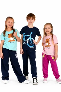 T-shirt z krótkim rękawem dla chłopca, z motywem rowerowym, granatowa 9-13 lat