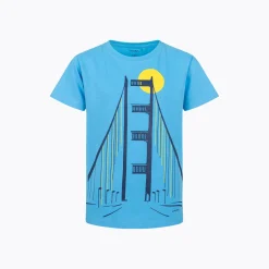T-shirt z krótkim rękawem dla chłopca, z mostem, niebieski 9-13 lat