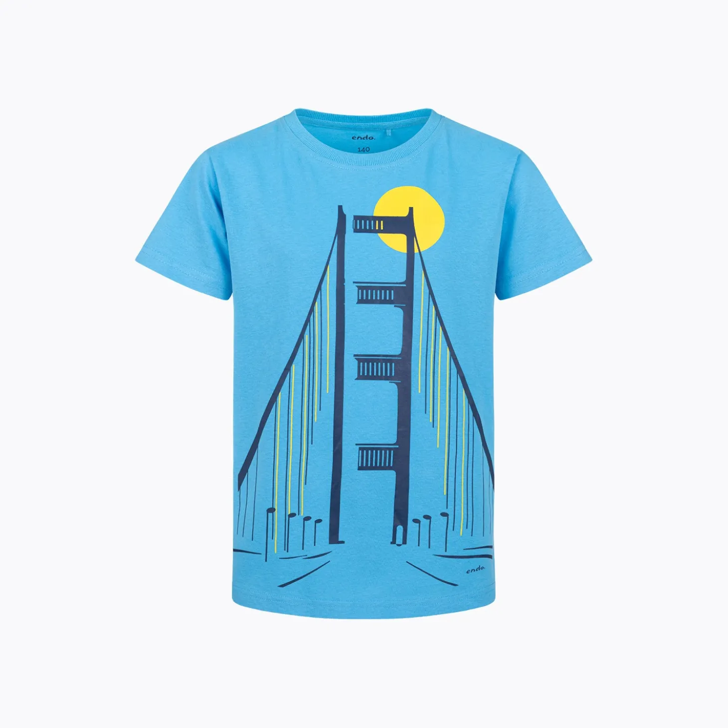 T-shirt z krótkim rękawem dla chłopca, z mostem, niebieski 9-13 lat