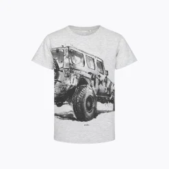 T-shirt z krótkim rękawem dla chłopca 9-13 lat, biały "4x4"