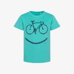 T-shirt z krótkim rękawem dla chłopca, z motywem rowerowym, zielony 9-13 lat