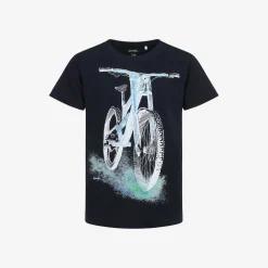 T-shirt z krótkim rękawem dla chłopca, z motywem rowerowym, czarny 9-13 lat