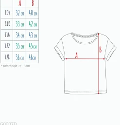 T-shirt z krótkim rękawem dla dziewczynki 3-8 lat, różowy z motylem