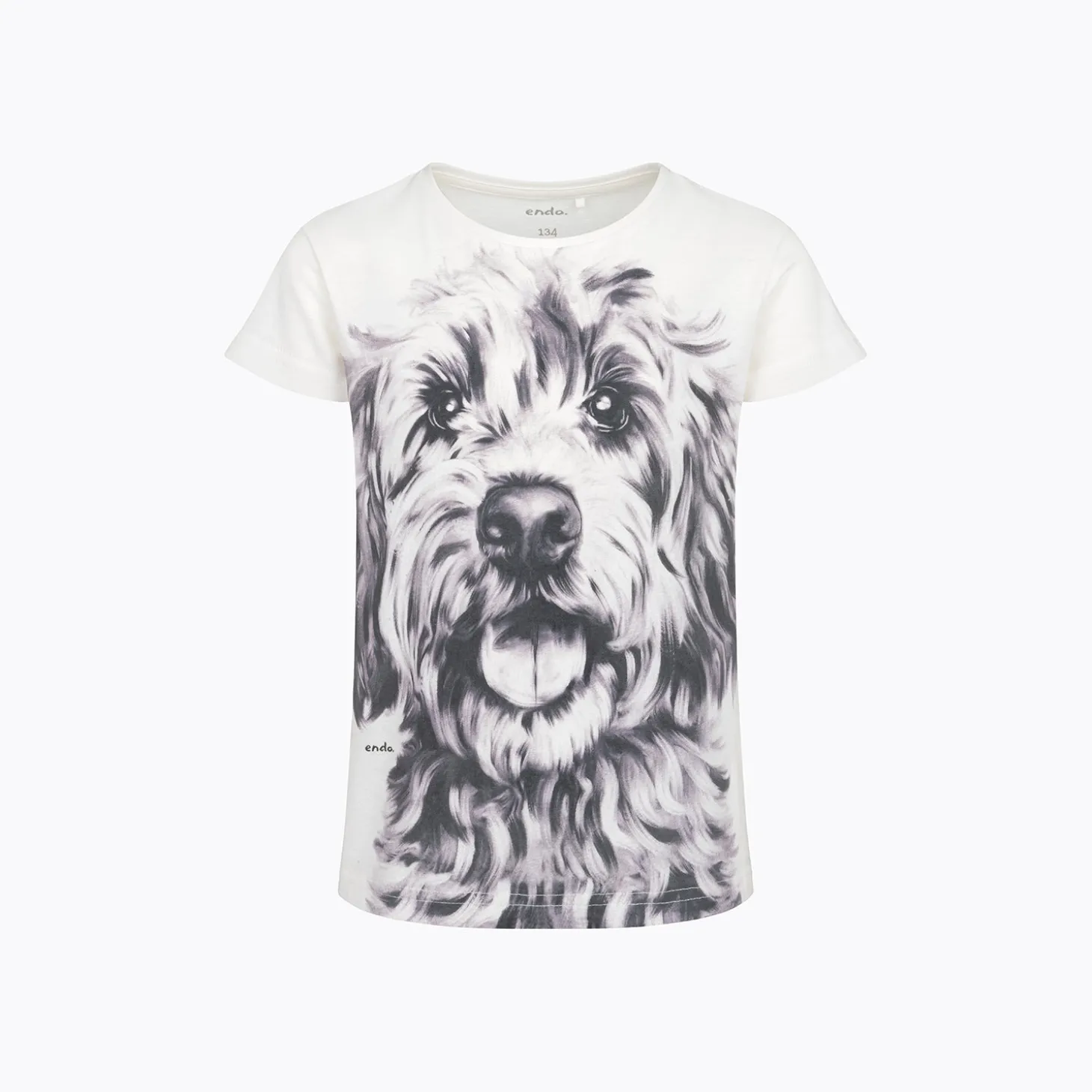 T-shirt z krótkim rękawem dla dziewczynki, z psem, różowa 9-13 lat