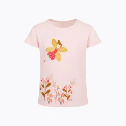 T-shirt z krótkim rękawem dla dziewczynki, z wróżką, różowy 3-8 lat