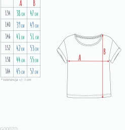 T-shirt z krótkim rękawem dla dziewczynki 9-13 lat, różowy z motylem