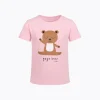 T-shirt z krótkim rękawem dla dziewczynki, z misiem, różowy 3-8 lat