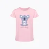 T-shirt z krótkim rękawem dla dziewczynki z motywem yogi, różowa 9-13 lat
