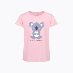 T-shirt z krótkim rękawem dla dziewczynki z motywem yogi, różowa 9-13 lat