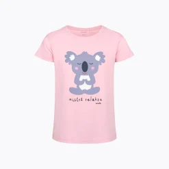 T-shirt z krótkim rękawem dla dziewczynki, z misiem koala, różowa 3-8 lat