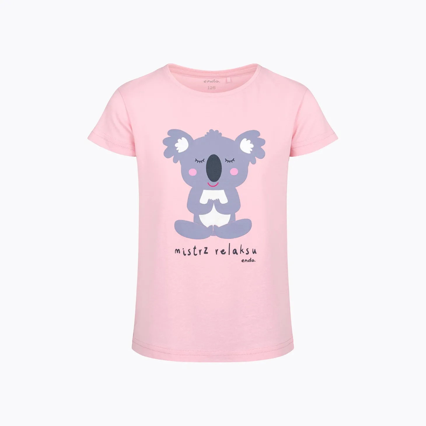 T-shirt z krótkim rękawem dla dziewczynki, z misiem koala, różowa 3-8 lat