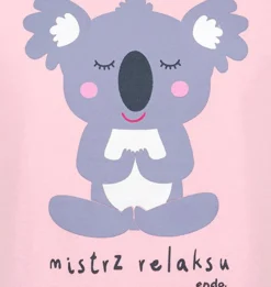 T-shirt z krótkim rękawem dla dziewczynki, z misiem koala, różowa 3-8 lat