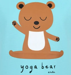 T-shirt z krótkim rękawem dla dziewczynki, z motywem yogi, niebieska 3-8 lat