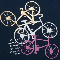 T-shirt z krótkim rękawem dla dziewczynki 9-13 lat, granatowy