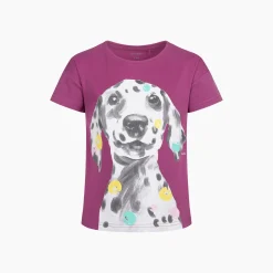 T-shirt z krótkim rękawem, z dalmatyńczykiem, różowy 9-13 lat